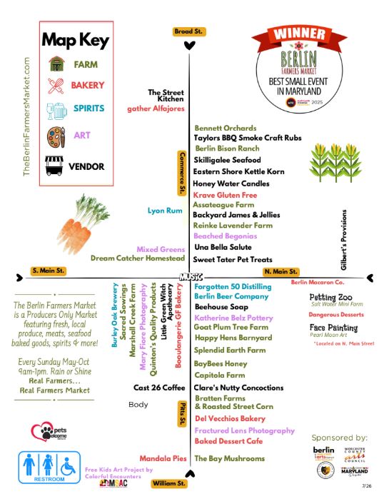 Berlin Farmers Market Map July 2026
